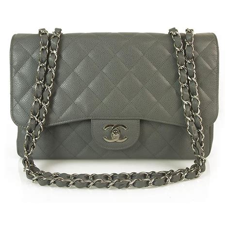 grey chanel purse|chanel classic grey flap bag.